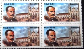 Quadra de selos postais do Brasil de 1989 Tobias Barreto