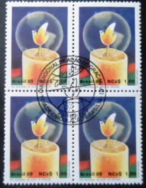 Quadra de selos postais do Brasil de 1989 Ação de Graças