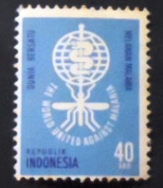 Selo postal da Indonésia de 1962 Anopheles Mosquito