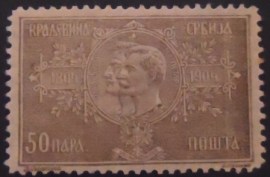 Selo postal da Sérvia de 1904 Karageorge and Peter 50