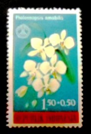 Selo postal da Indonésia de 1962 Phalaenopsis amabilis