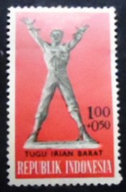 Selo postal da Indonésia de 1963 Construction of West Irian Monument