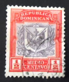 Selo postal da República Dominicana de 1901 Coat of Arms