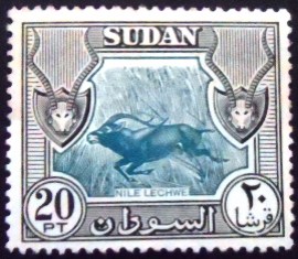 Selo postal do Sudão de 1951 Nile Lechwe