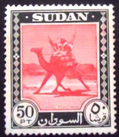 Selo postal do Sudão de 1951 Postman with Dromedary