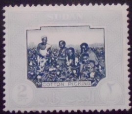 Selo postal do Sudão de 1951 Cotton Picking