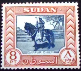 Selo postal do Sudão de 1951 Darfur Chief