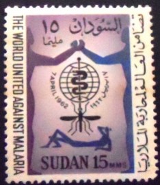 Selo postal do Sudão de 1962 World against Malaria 15