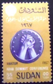 Selo postal do Sudão de 1967 Arab League Summit Conference 55