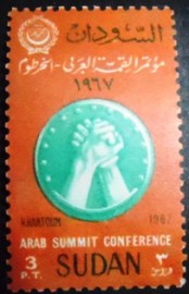 Selo postal do Sudão de 1967 Arab League Summit Conference 3