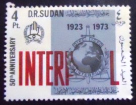 Selo postal do Sudão de 1974 Interpol 4