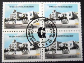 Quadra de selos postais do Brasil de 1990 Instituto Granbery