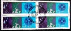 Quadra de selos postais do Brasil de 1990 Embratel