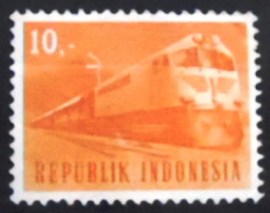 Selo postal da Indonésia de 1964 Diesel train
