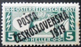 Selo postal da Tchecoslováquia de 1919 Austrian Express Mail