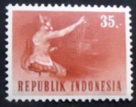 Selo postal da Indonésia de 1964 Telephone Operator
