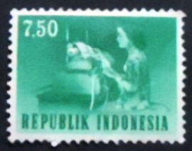 Selo postal da Indonésia de 1964 Teletypist