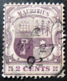 Selo postal das Ilhas Mauricios de 1900 Coat of Arms