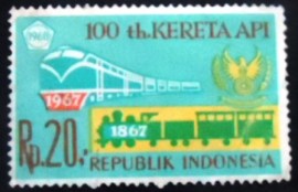 Selo postal da Indonésia de 1968 Indonesian Railways
