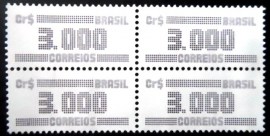 Quadra de selos postais do Brasil de 1985 Tipo Cifra