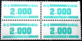 Quadra de selos postais do Brasil de 1986 Tipo Cifra