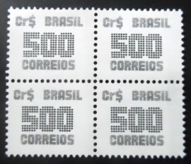 Quadra de selos postais do Brasil de 1985 Tipo Cifra 500