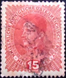 Selo postal da Áustria de 1917 Emperor Karl I 15