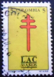 Selo postal da Colômbia de 1989 50 Anos LAC