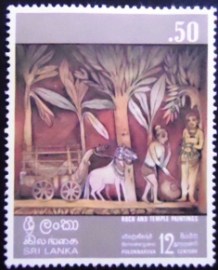 Selo postal do Sri-Lanka de 1973 The Prince and the grave digger