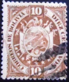 Selo postal da Bolívia de 1894 New Coat of arms 10