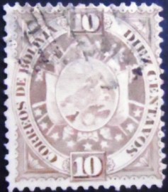 Selo postal da Bolívia de 1894 New Coat of arms 10