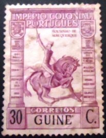 Selo postal da Guiné Portuguesa de 1938 Mousino de Albuquerque