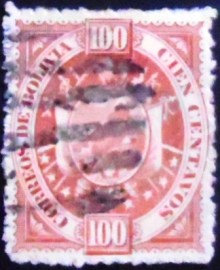 Selo postal da Bolívia de 1894 New Coat of arms 100 I