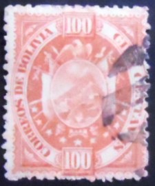 Selo postal da Bolívia de 1894 New Coat of arms 100 II