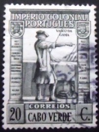 Selo postal de Cabo Verde de 1938 Vasco da Gama 20