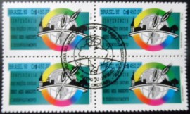 Quadra de selos postais do Brasil de 1992 Cidade-Campo
