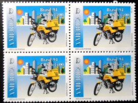 Quadra de selos postais do Brasil de 1994 Motocicleta