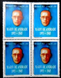 Quadra de selos do Brasil de 1993 Mario de Andrade