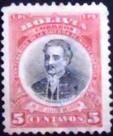 Selo postal da Bolívia de 1909 Pedro Domingo Murillo