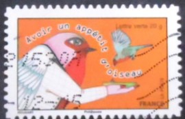 Selo postal da França de 2015 To Eat Like a Bird