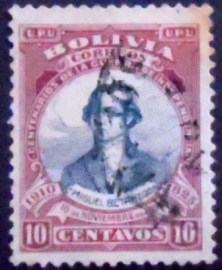 Selo postal da Bolívia de 1910 Miguel Betanzos