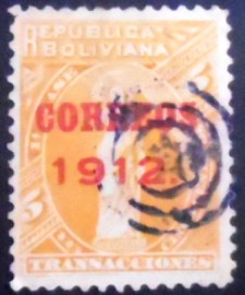 Selo postal da Bolívia de 1912 Allegory of Justice