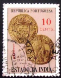 Selo postal da Índia Portuguesa de 1959 Coin of Joao III 10
