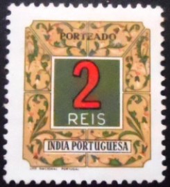Selo postal da Índia Portuguesa de 1952 Numeral 2
