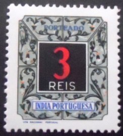 Selo postal da Índia Portuguesa de 1952 Numeral 3