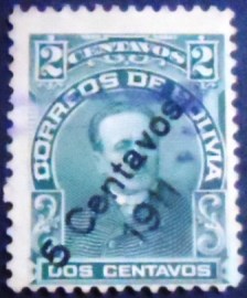 Selo postal da Bolívia de 1911 Eliodoro Camacho