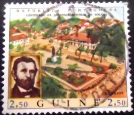 Selo postal da Guiné Portuguesa de 1970 City Bolama and US President Grant