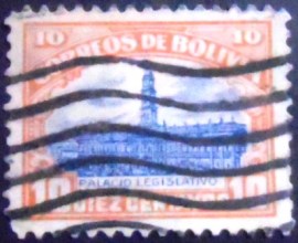 Selo postal da Bolívia de 1916 Legislature Building
