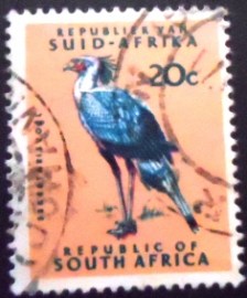 Selo postal da África do Sul de 1961 Secretary Bird 20