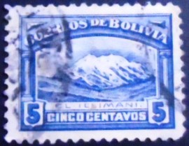 Selo postal da Bolívia de 1918 Mt. Illimani